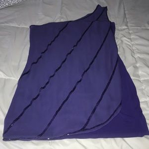Fun one shoulder purple dress